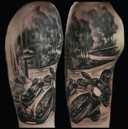 Tattoos - Rossi Motorcycle portrait - 123825